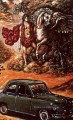 Plakat für das Fiat 1400 Giorgio de Chirico Metaphysical Surrealismus